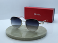 PRADA Cat-Eye Metal Sunglasses – Gold Wire Frame with Gradient Grey Lenses