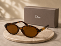 Dior Tortoiseshell Round Sunglasses – Brown Lenses with Gold Detailing