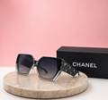 CHANEL Translucent Smoke Grey Oversized Sunglasses – Quilted Wide Temples with Gold CC Logos