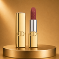 Dior Rouge Gold Edition Lipstick - Luxury Engraved Velvet Mauve Nude Lip Color