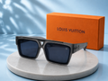 LOUIS VUITTON Cyclone Square Sunglasses – Matte Translucent Grey Acetate