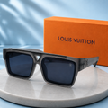 LOUIS VUITTON Cyclone Square Sunglasses – Matte Translucent Grey Acetate