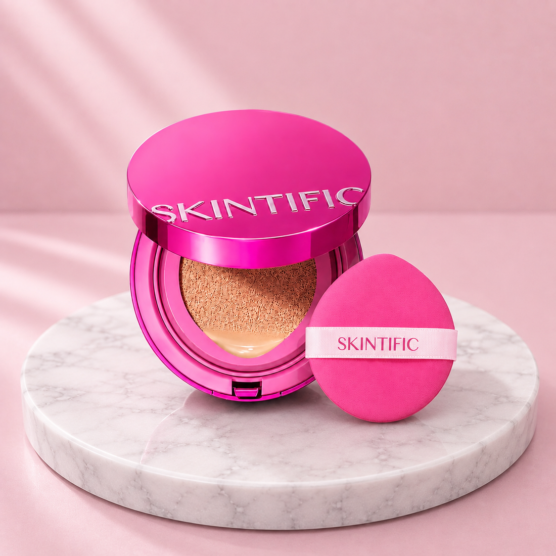 SKINTIFIC Cover All Perfect Cushion Foundation – Full Coverage & 12H Flawless Satin Finish