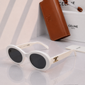 CELINE CL40194U Triomphe Oval Sunglasses – White Ivory & Gold PREMIUM CLASS