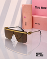 Miu Miu MU 50ZS Shield Sunglasses – Gold & Brown PREMIUM CLASS
