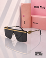 Miu Miu MU 50ZS Shield Sunglasses – Gold & Black PREMIUM CLASS