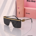 Miu Miu MU 50ZS Shield Sunglasses – Gold & Black PREMIUM CLASS