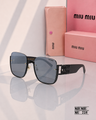 Miu Miu MU 75V Oversized Square Sunglasses – Black & Grey PREMIUM CLASS