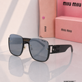 Miu Miu MU 75V Oversized Square Sunglasses – Black & Grey PREMIUM CLASS