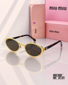 Miu Miu MU 87AV Gold Oval Sunglasses – Dark Tinted Lenses PREMIUM CLASS