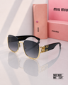 Miu Miu SMU 75V Oversized Gold & Black Statement Sunglasses PREMIUM CLASS