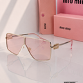 Miu Miu MU 51Z Oversized Gold Sunglasses with Pink Gradient Lenses PREMIUM CLASS