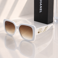 CHANEL CH 87665 Oversized Square Sunglasses – White Frame & Brown Gradient Lenses PREMIUM CLASS
