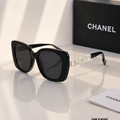 CHANEL 5422B Strass Square Sunglasses – Black & Crystal Logo PREMIUM CLASS