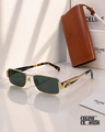 CELINE CL40256I Square Sunglasses – Gold Frame & Green Lenses PREMIUM CLASS