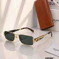 CELINE CL40256I Square Sunglasses – Gold Frame & Green Lenses PREMIUM CLASS