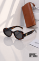 CELINE CL40194U Triomphe Oval Sunglasses – Tortoiseshell & Dark Grey PREMIUM CLASS