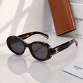 CELINE CL40194U Triomphe Oval Sunglasses – Tortoiseshell & Dark Grey PREMIUM CLASS