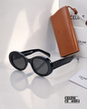 CELINE CL40194U Triomphe Oval Sunglasses – Shiny Black PREMIUM CLASS
