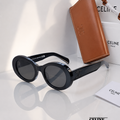 CELINE CL40194U Triomphe Oval Sunglasses – Shiny Black PREMIUM CLASS