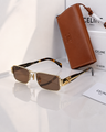 CELINE CE 40256 Gold Rectangular Sunglasses – Brown Tinted Lenses PREMIUM CLASS