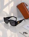 CELINE CE 40282 Black Square Sunglasses – Gold Logo & Dark Lenses PREMIUM CLASS