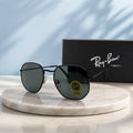 RayBan RB3548 Black Geometric Metal Sunglasses