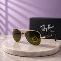 RayBan RB3517 Gold Aviator Polarized Sunglasses